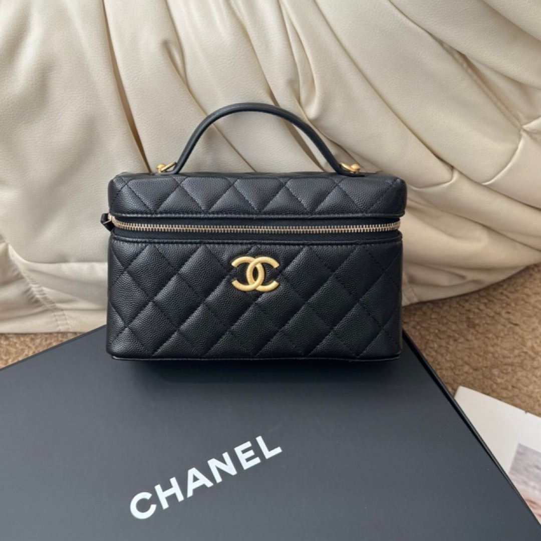 95新 Chanel/香奈儿 Chanel 荔枝牛 25p饭盒手提斜挎包/604226324