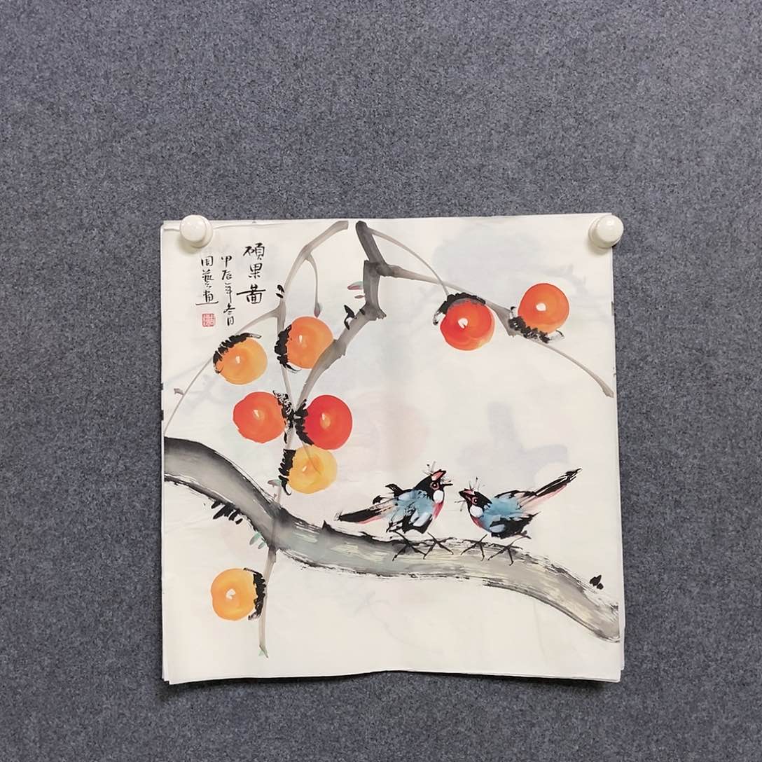 国画三尺斗方一副