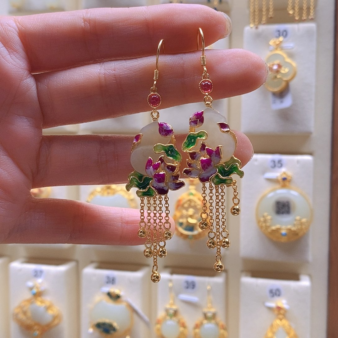 和田玉颈饰银S925镶嵌