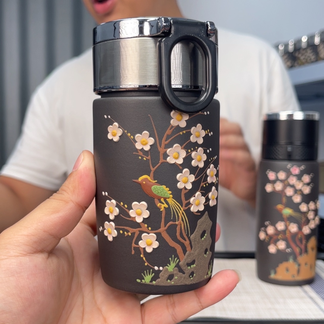 茶杯紫砂矮喜上眉梢石黄杯
