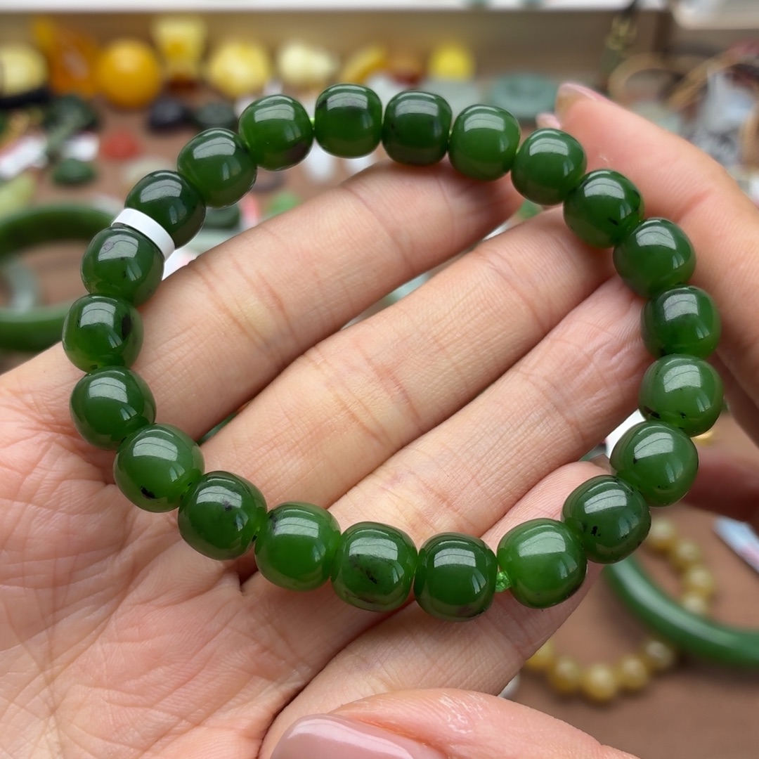 和田玉未镶嵌手串卡9