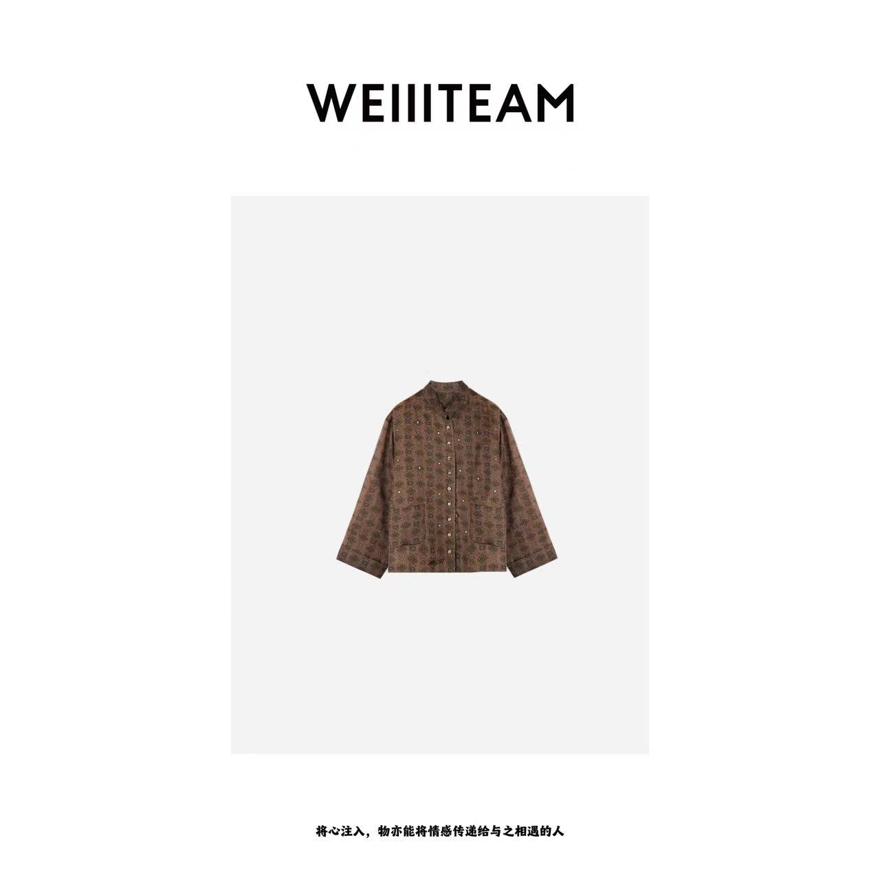 WEIIITEAM【私服系列】“万物有文”印花绣金片上衣 381
