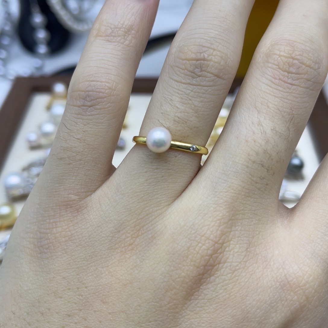 戒指淡水珍珠银S925镶嵌