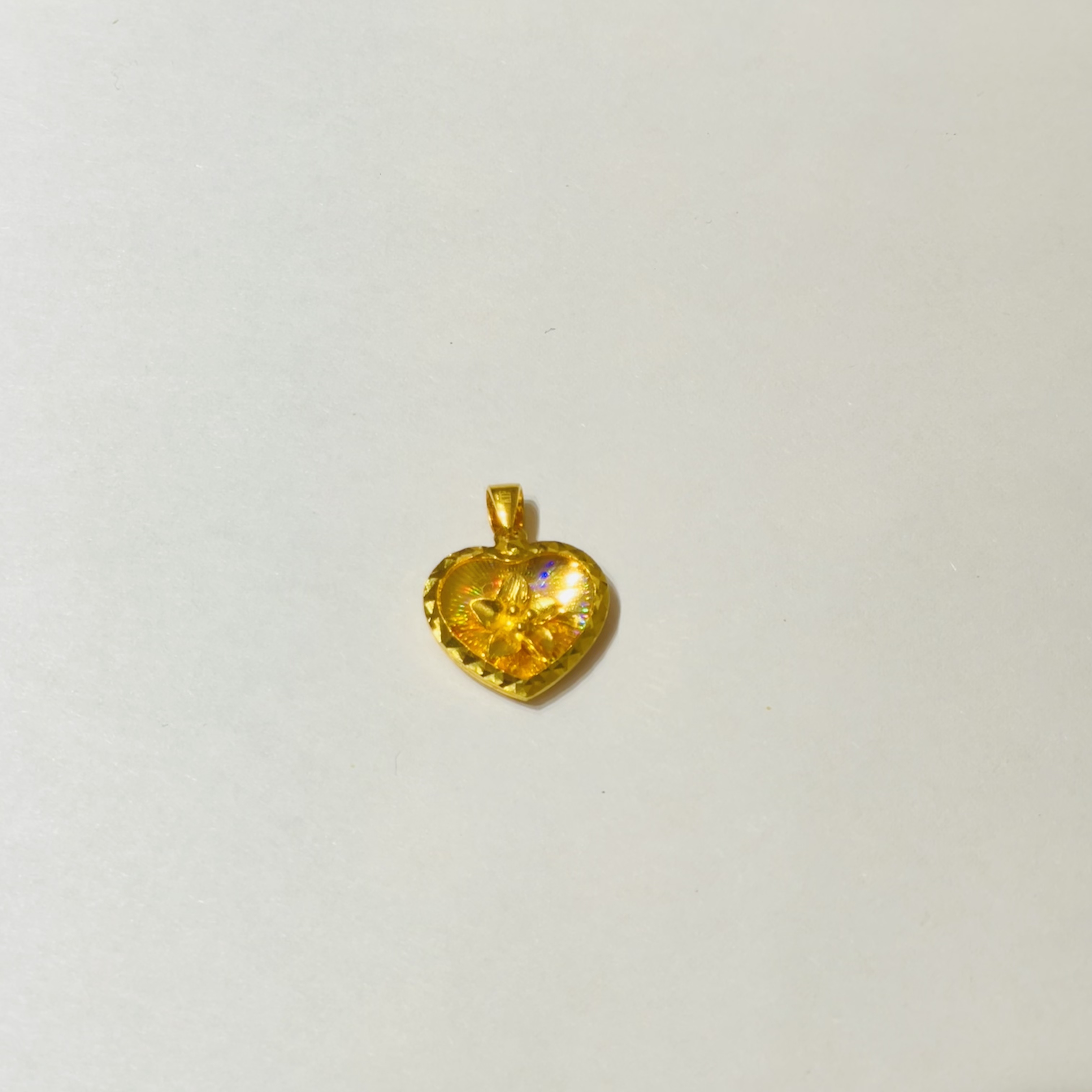黄金足金999心型吊坠挂坠