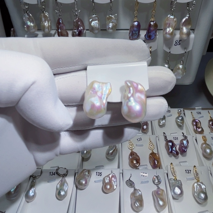 淡水珍珠耳饰银S925镶嵌～**～