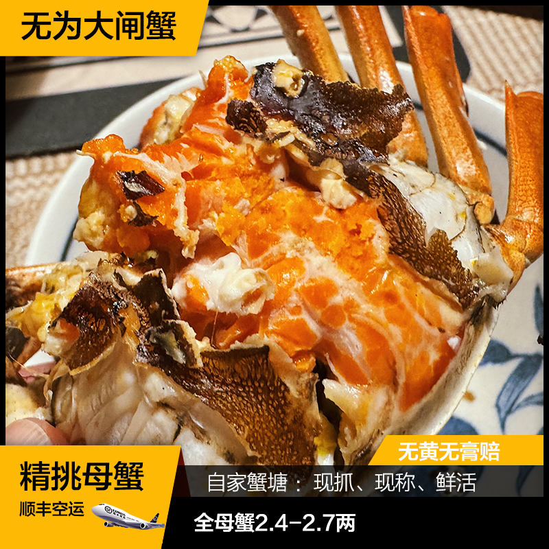 【活蟹】无为大闸蟹全母蟹（2.4-2.7）两6-10只
