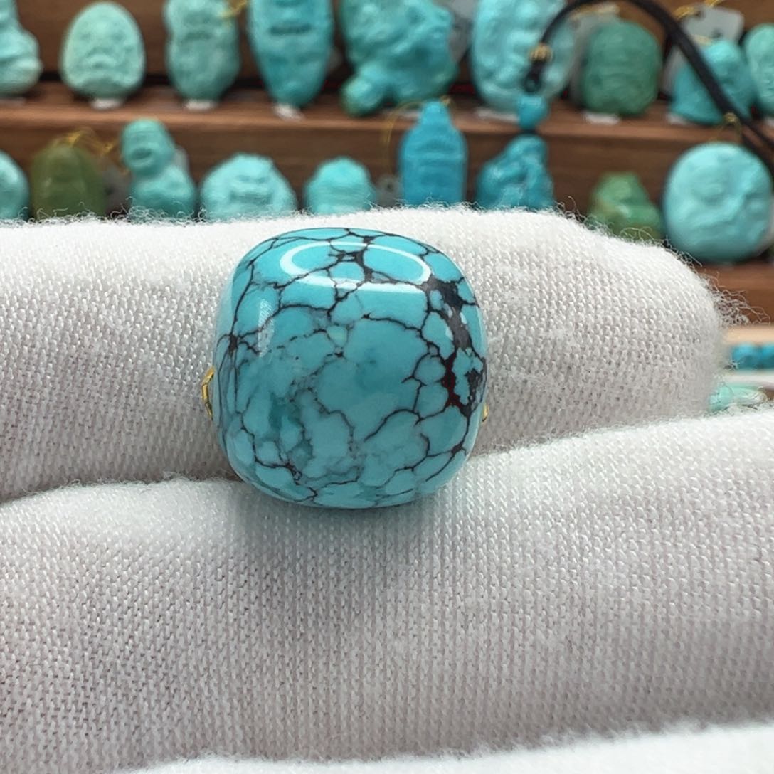 绿松石未镶嵌老型珠14.5mm