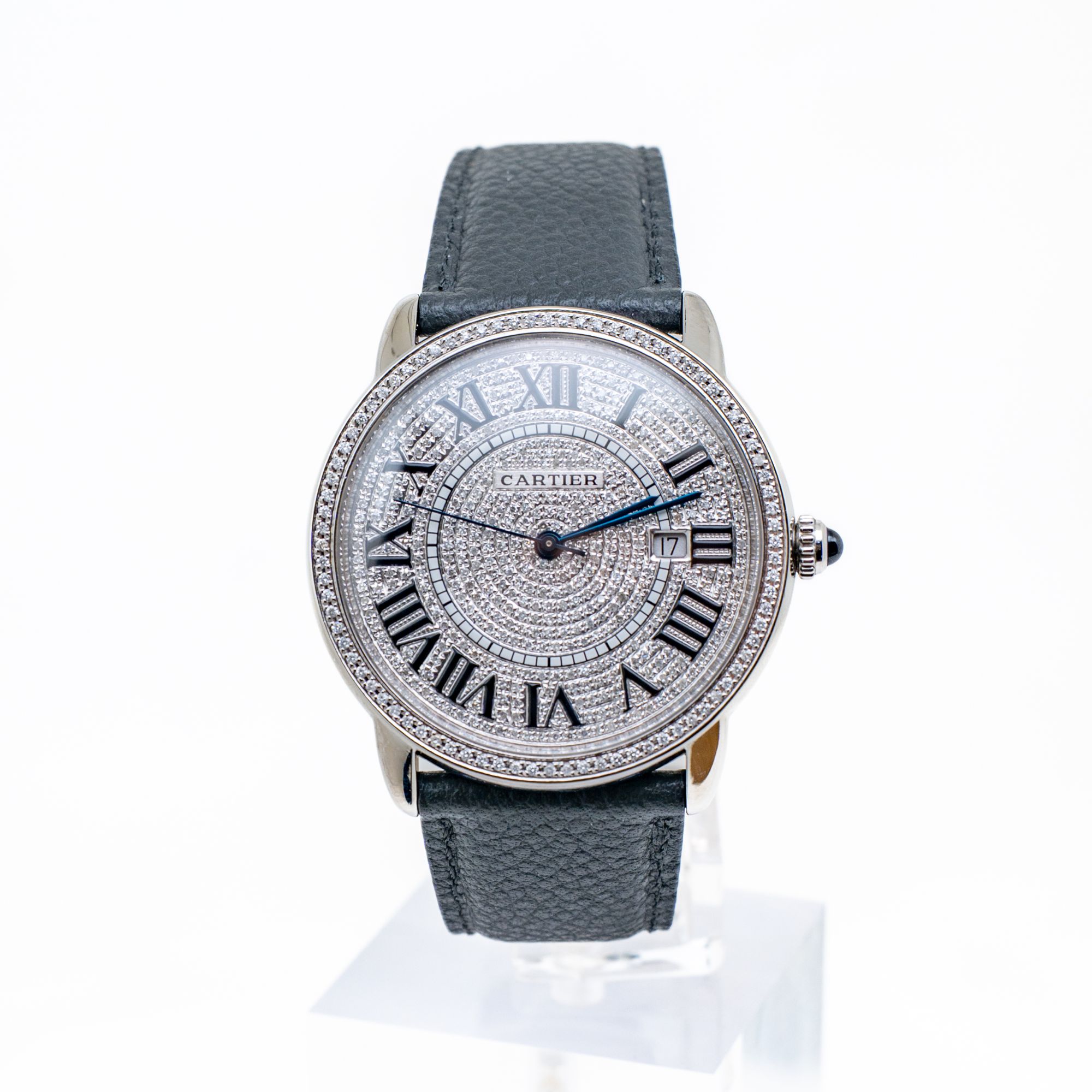 99新 Cartier/卡地亚 伦敦WSRN0022 42满天星后钻男士机械表 时尚