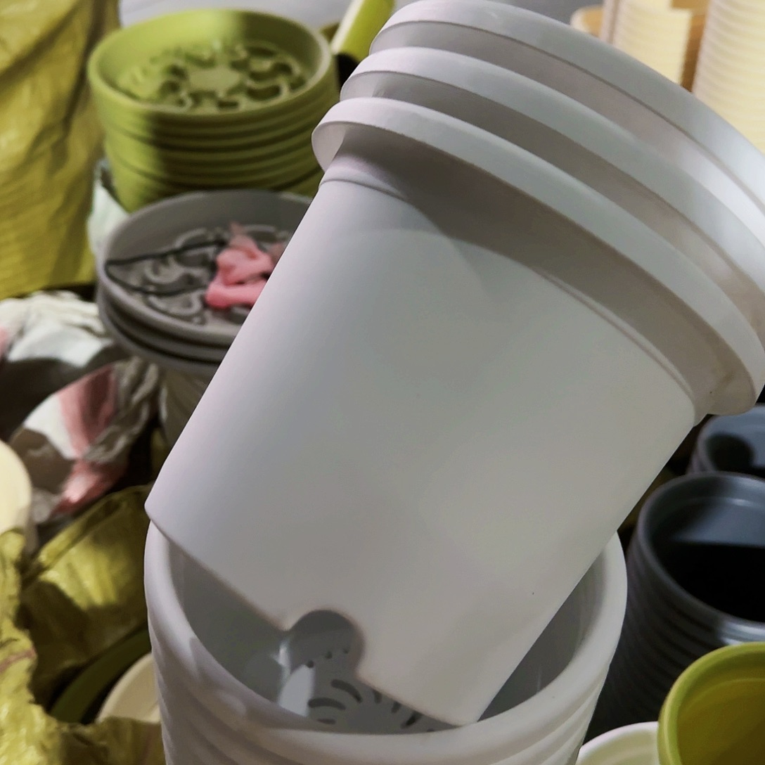 树脂四季盆2#无拖纯白6