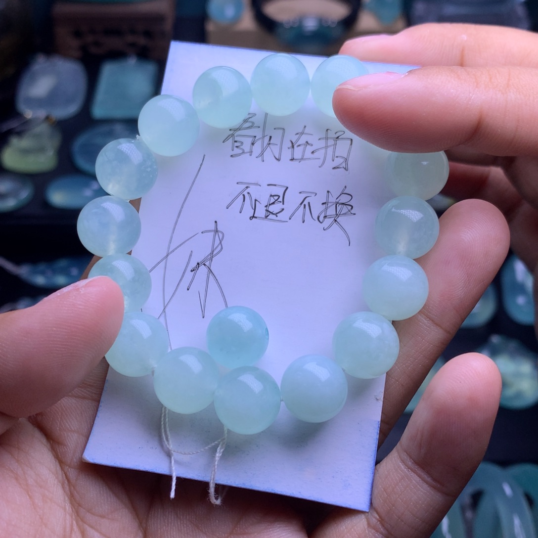 蛇纹石玉手串未镶嵌小*