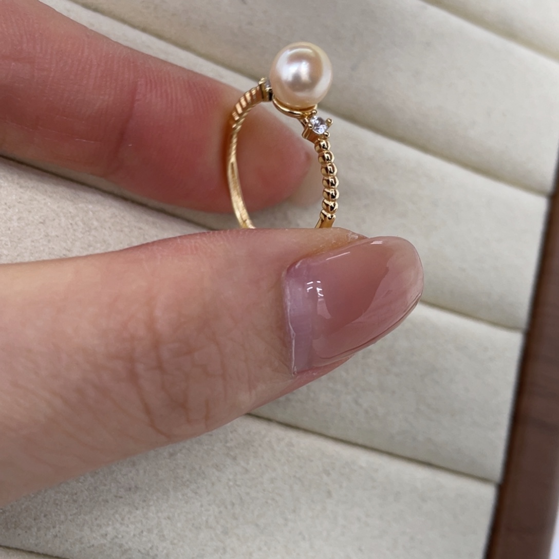 海水珍珠银S925镶嵌戒指