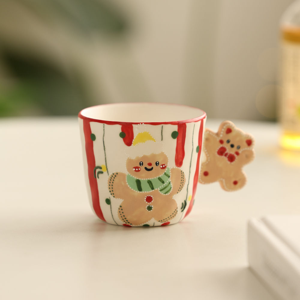 圣诞姜饼人把手杯