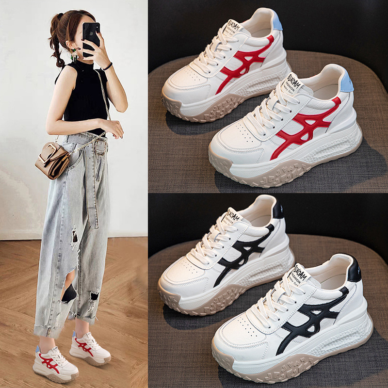 增高9CM阿甘德训鞋女2025秋冬季新款松糕鞋女鞋潮百搭休闲小白鞋