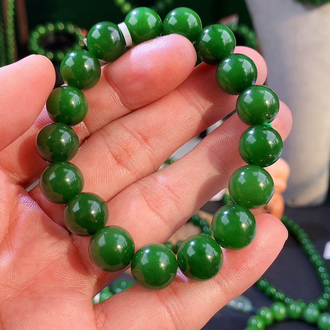 和田玉（碧玉）手链未镶嵌