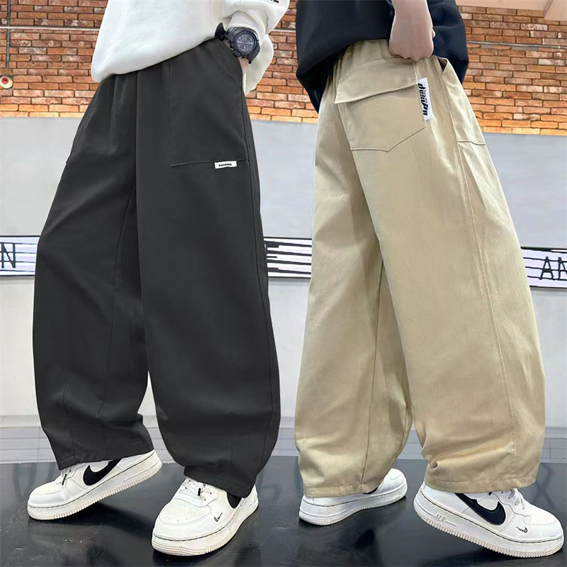 男童裤子春秋款工装裤2025新款儿童休闲裤薄款长裤潮流帅气阔腿裤