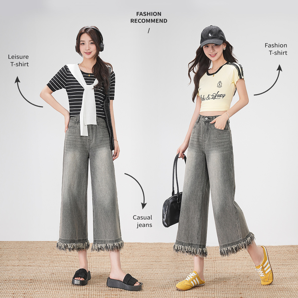 【黄蓉推荐】&白鹿语时尚气质女装牛仔裤YU20269