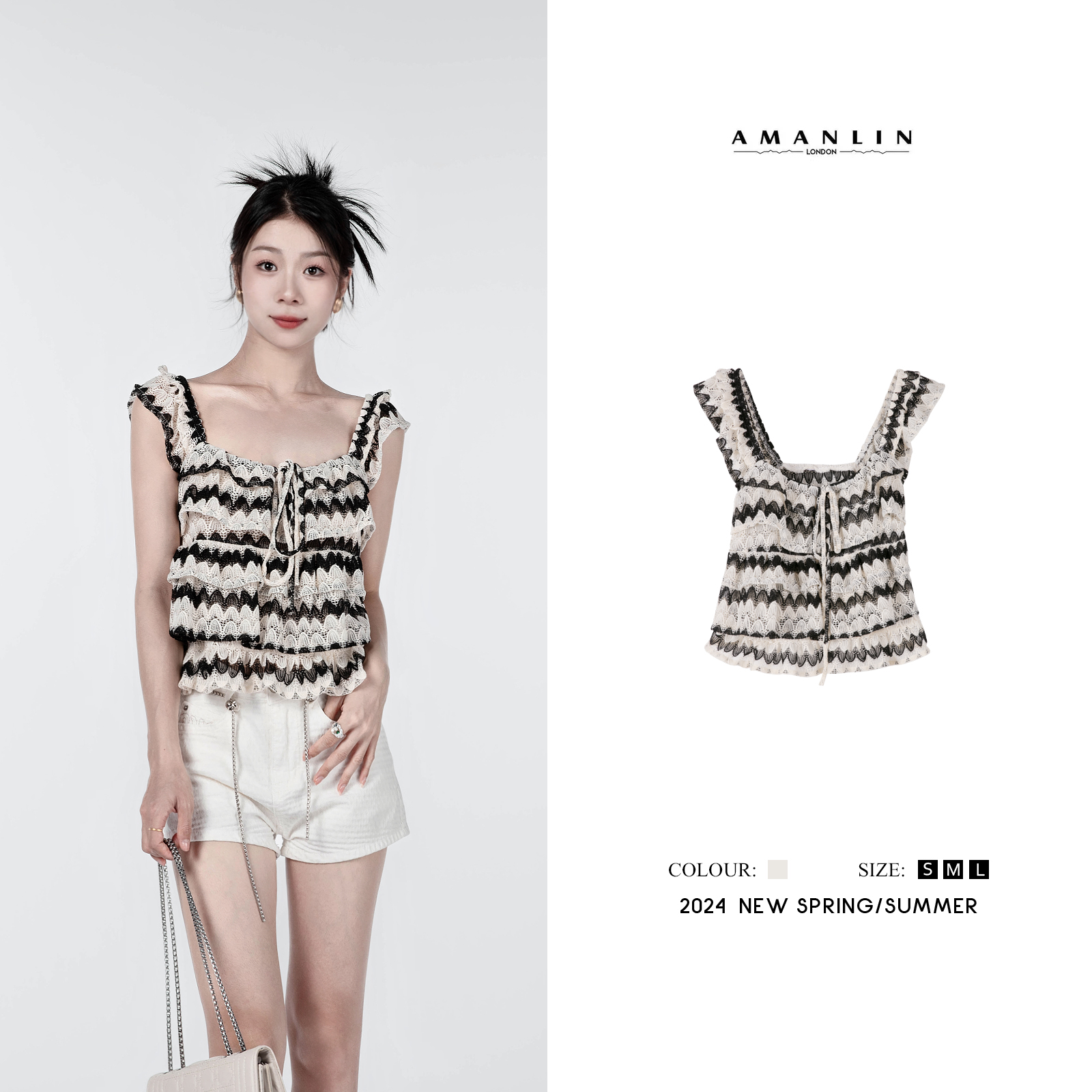 夏季时尚气质飞飞袖小吊带外穿百搭无袖上衣WS600172