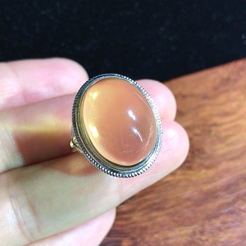 琥珀未镶嵌戒指福利，蓝珀戒指