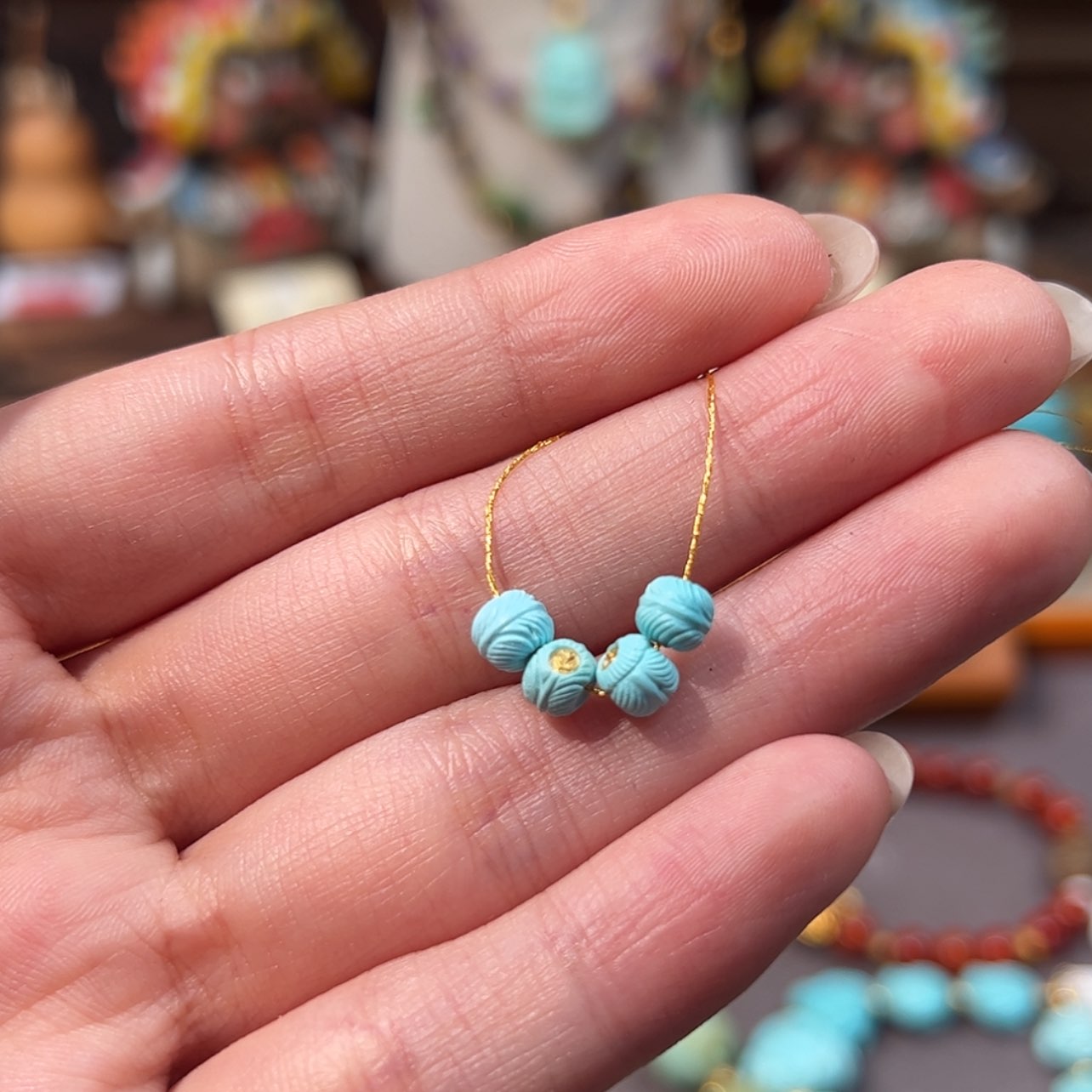 【闪购商品】未镶嵌绿松石羽毛扣