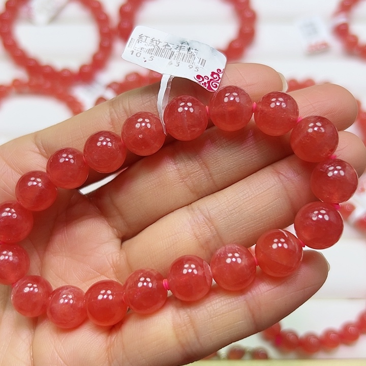 菱锰矿（红纹石）手串未镶嵌橘****g