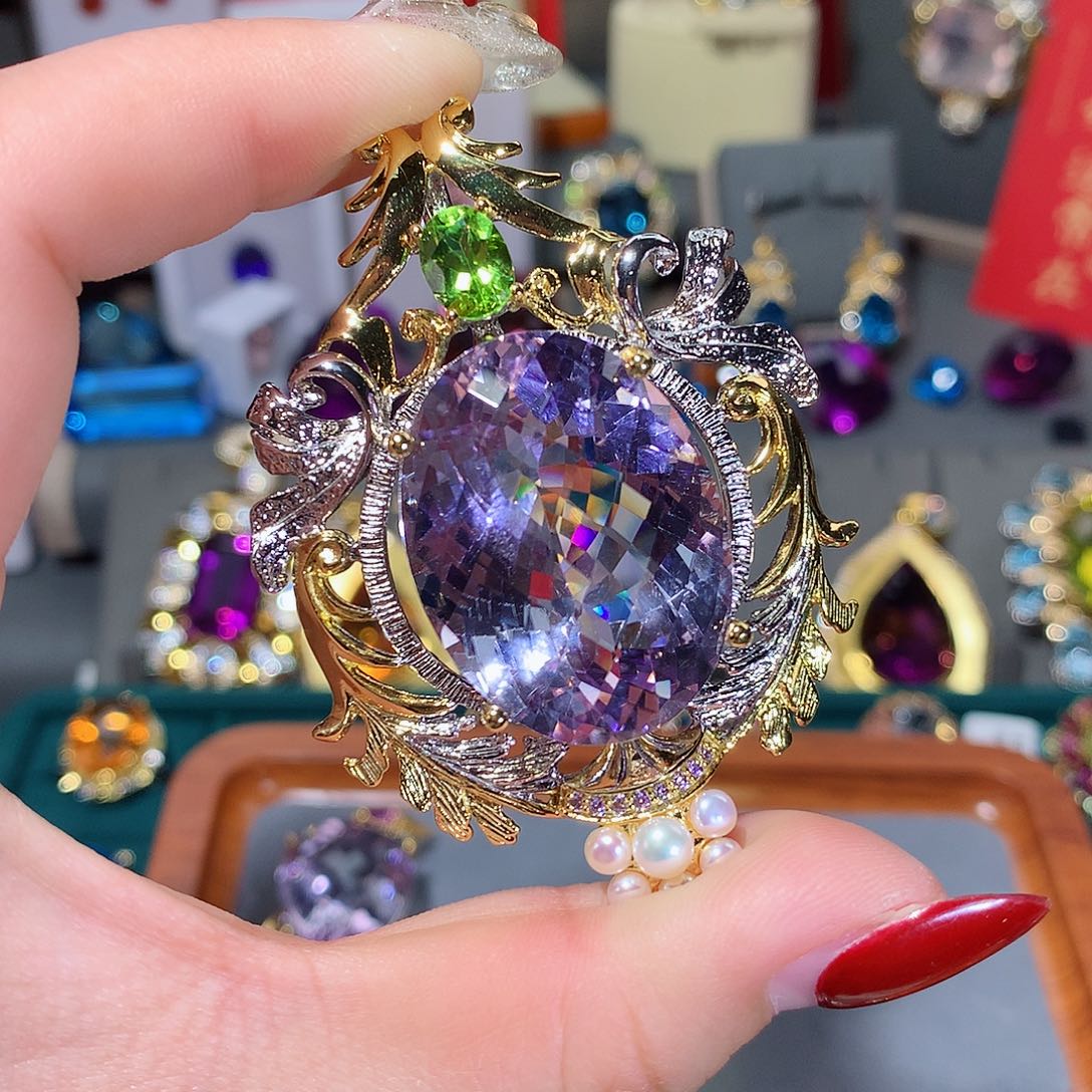 水晶颈饰银S925镶嵌未*梦吊坠