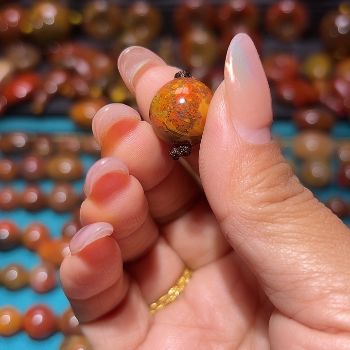 清***酒玛瑙/玉髓未镶嵌战国红珠子