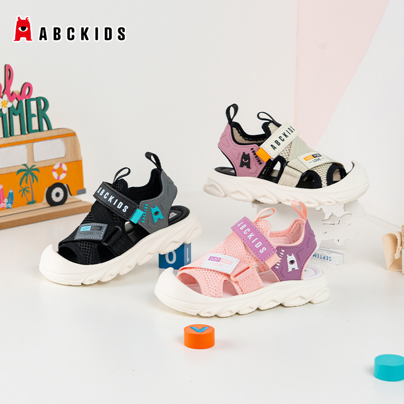 夏季新款3-12岁儿童凉鞋防滑透气软底大童小童沙滩鞋休闲