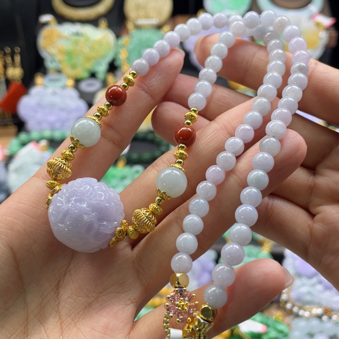 翡翠未镶嵌颈饰代编织