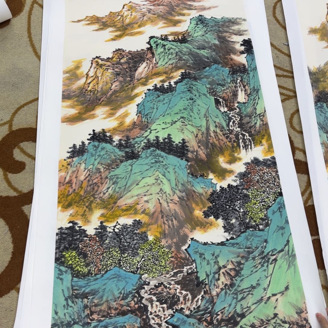 临***林国画吴冠锦山水童童童