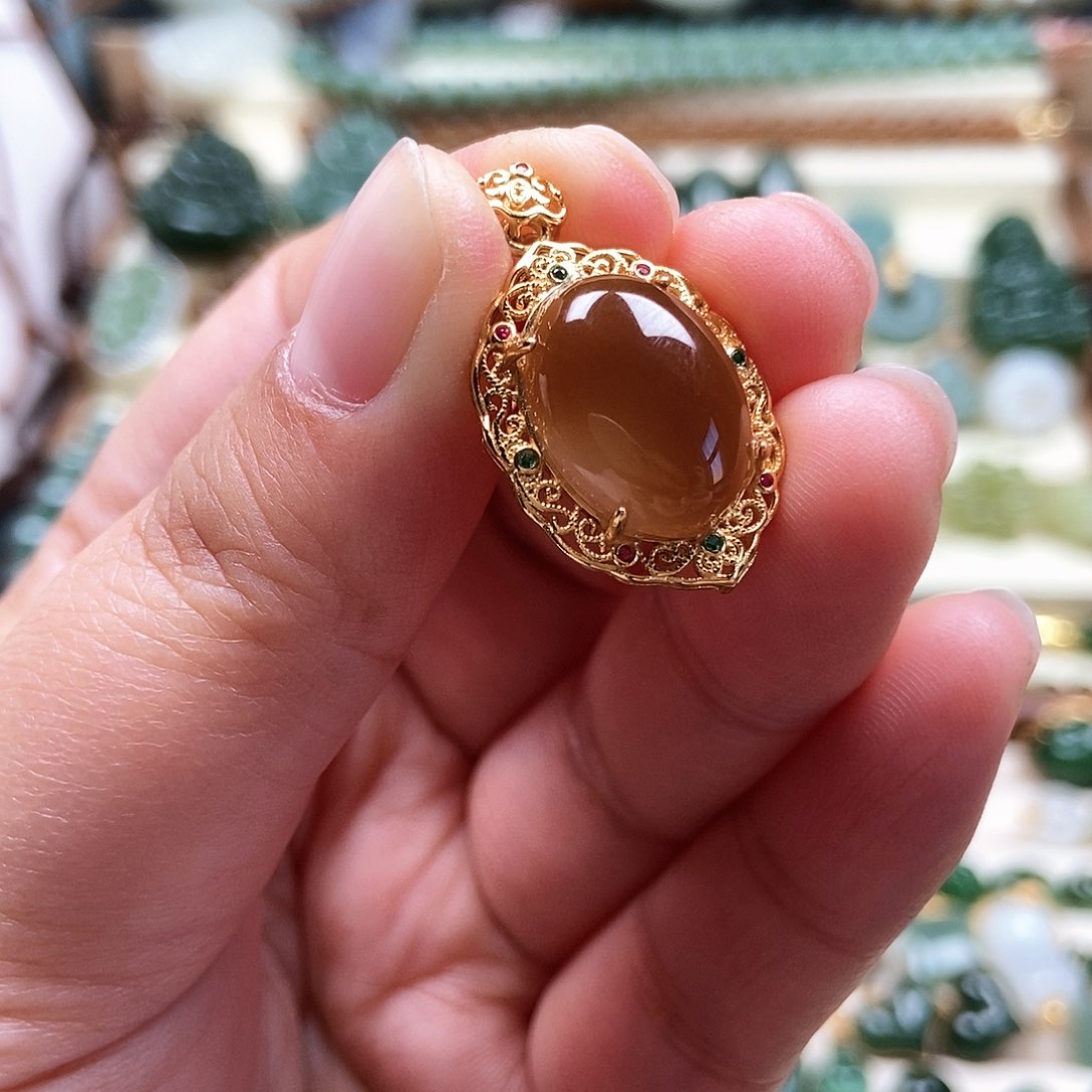 吊坠(不含链)银S925镶嵌和田玉