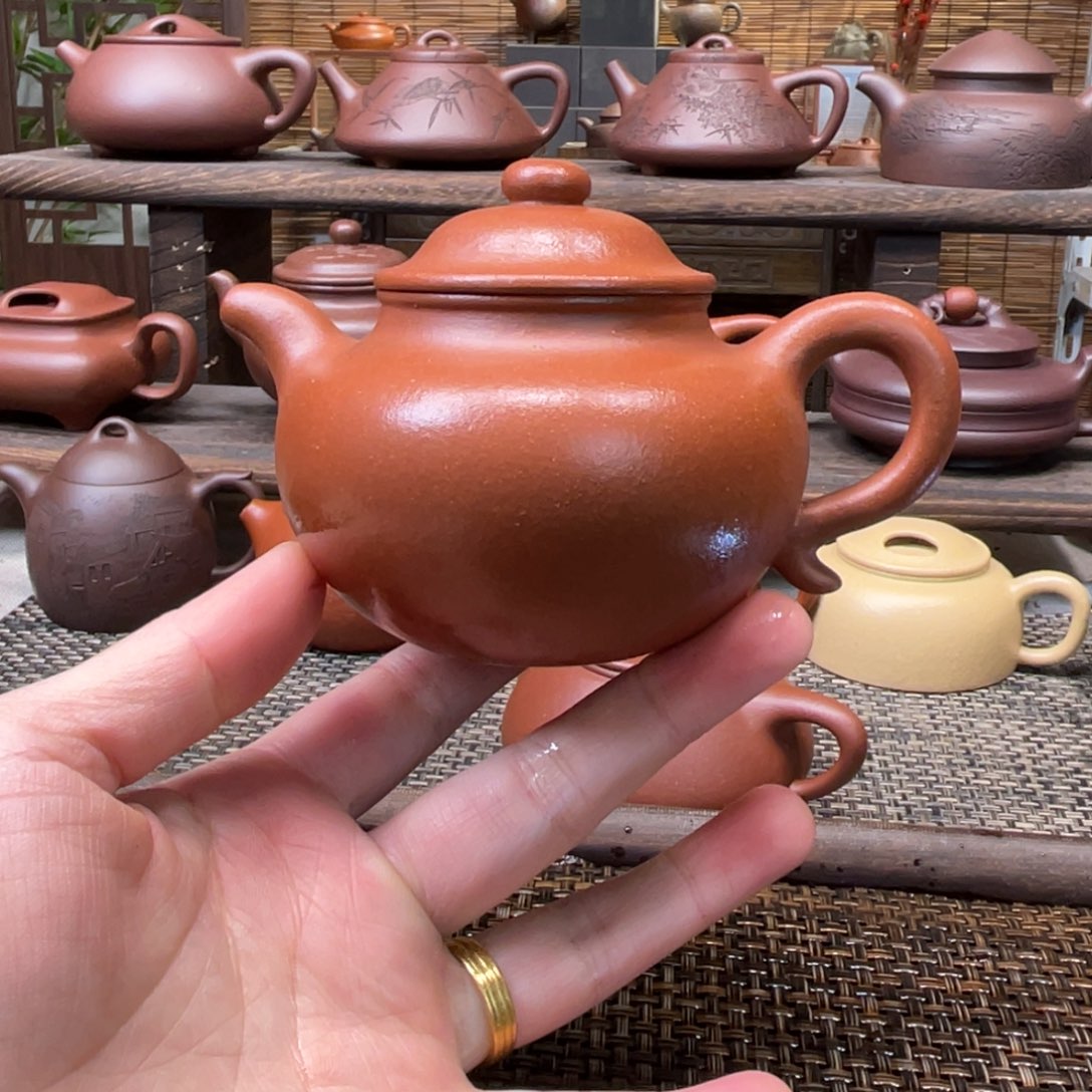 紫砂茶壶宜兴原矿紫矿手工制170