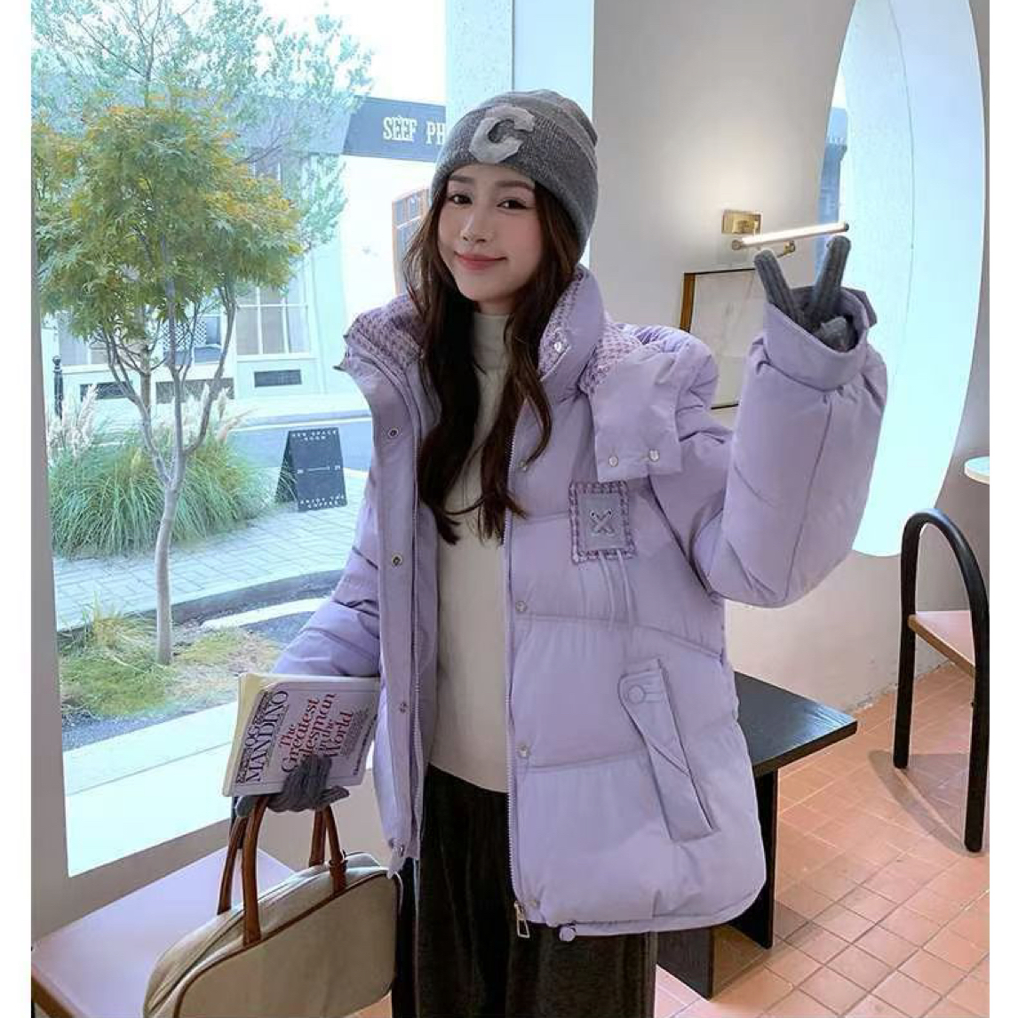 809时尚可拆卸帽棉服女气质设计感2025冬季新款棉衣加厚棉袄外套