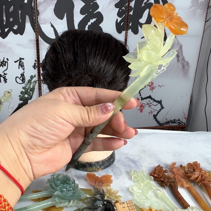 定制蛇纹石玉走****?毛货发饰