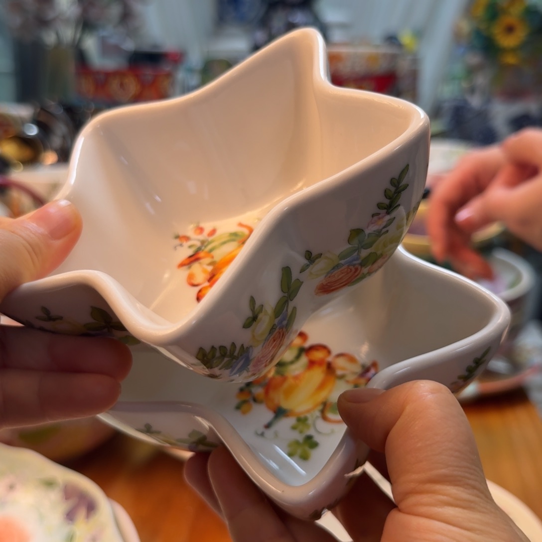 陶瓷外贸5英寸星星造型碟2只