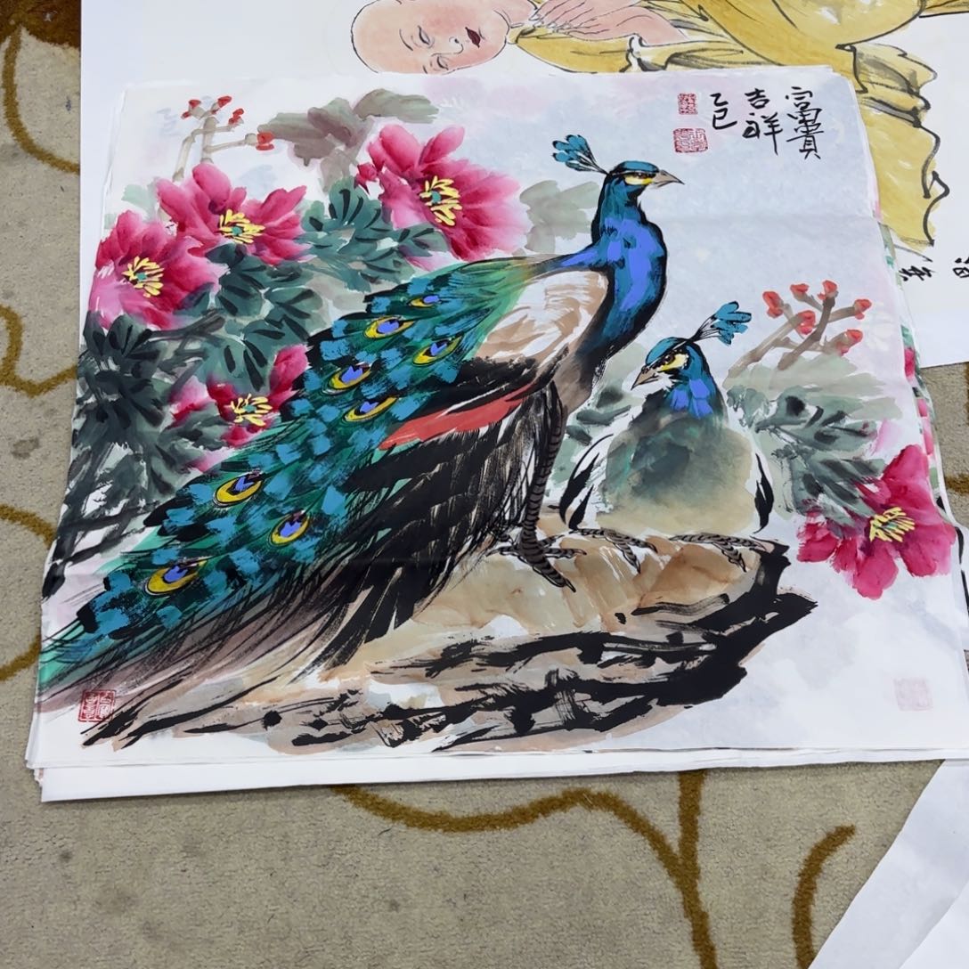 国画王孝华斗方童