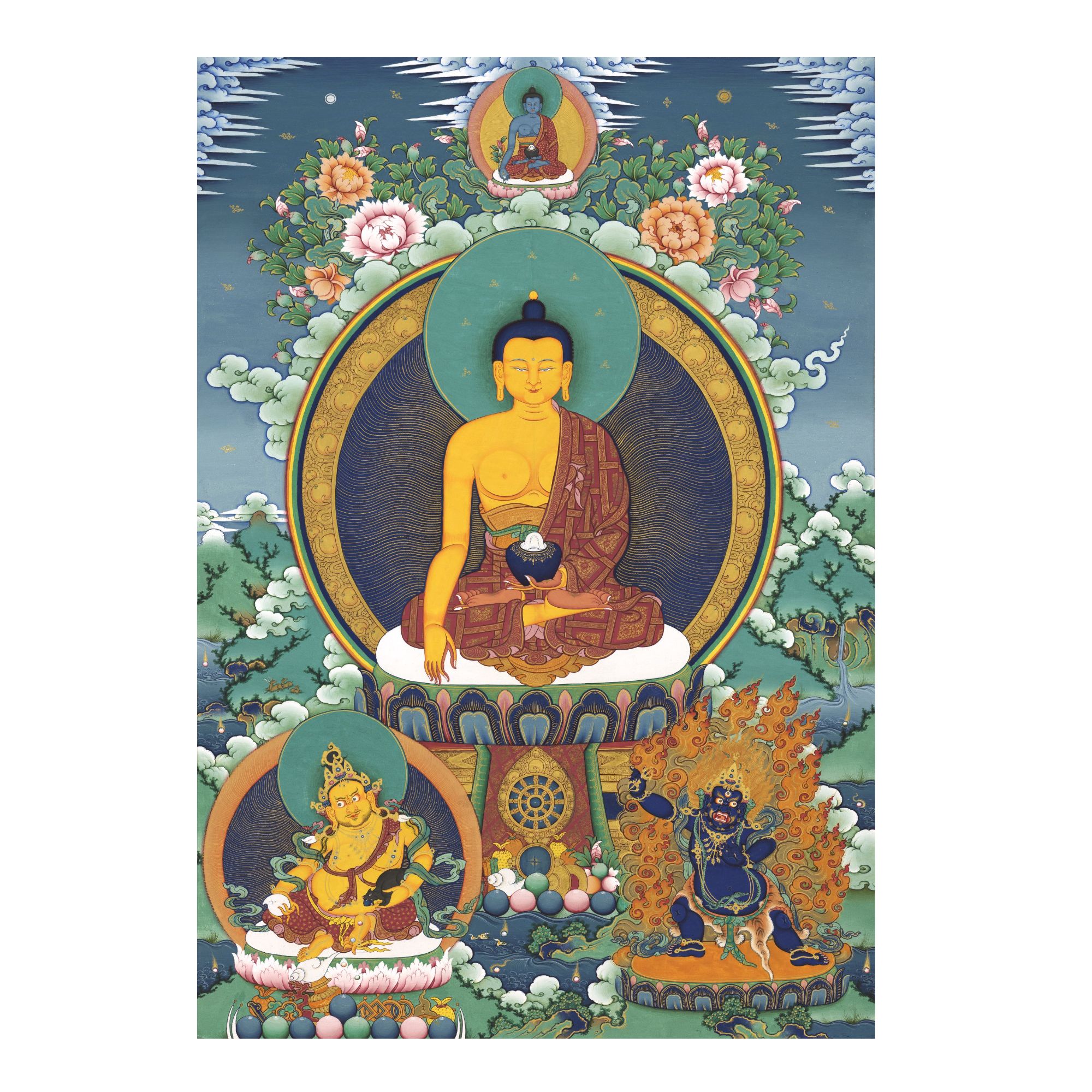 释迦摩尼彩唐黄财精美藏式手工唐卡