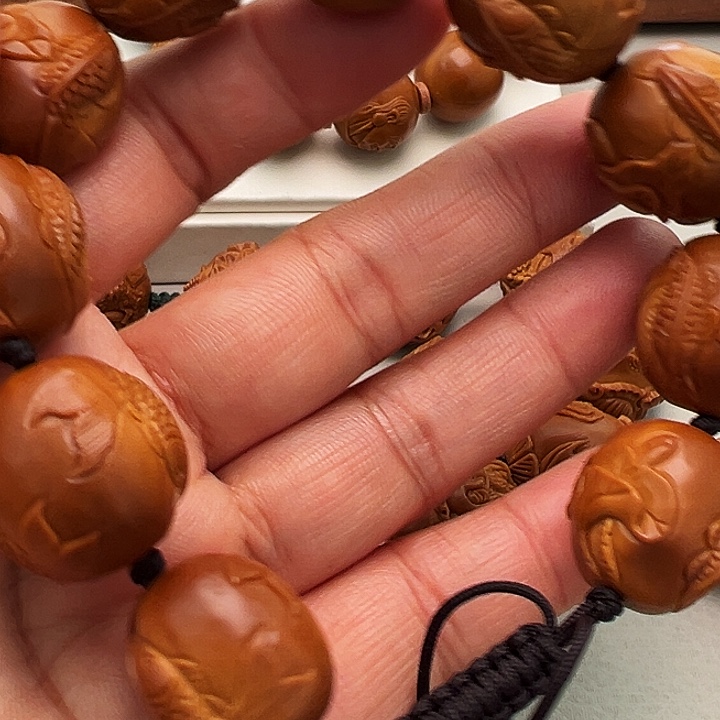 橄榄核手串/手链莲花鱼