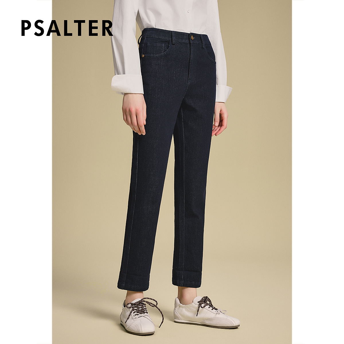 诗篇专选简约休闲松紧腰直筒女长裤秋冬2025秋季新款