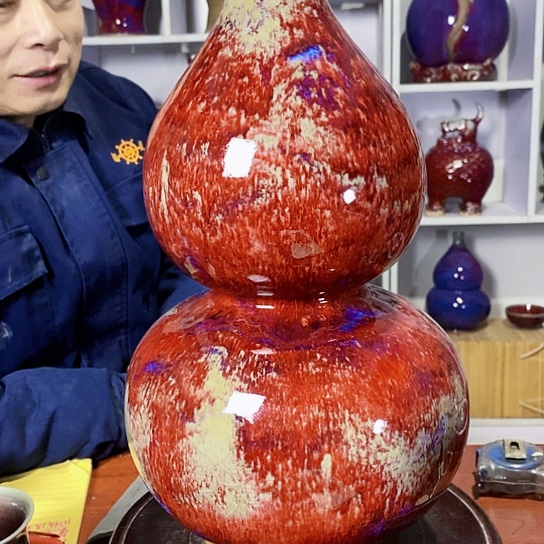 摆件用****7尚峰钧窑作品葫芦瓶