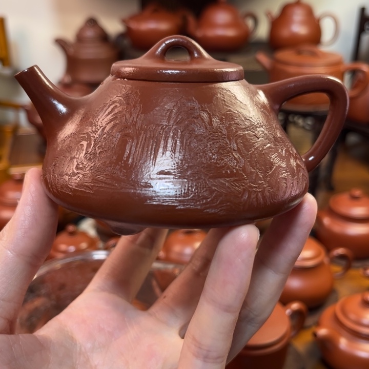 活***下紫砂茶壶石瓢全手工150cc原矿