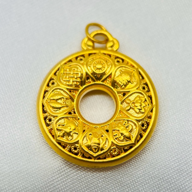 足金饰品/八宝平安扣/0.97/1B5F1852/k