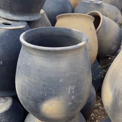 口16高21黑陶收口微瑕