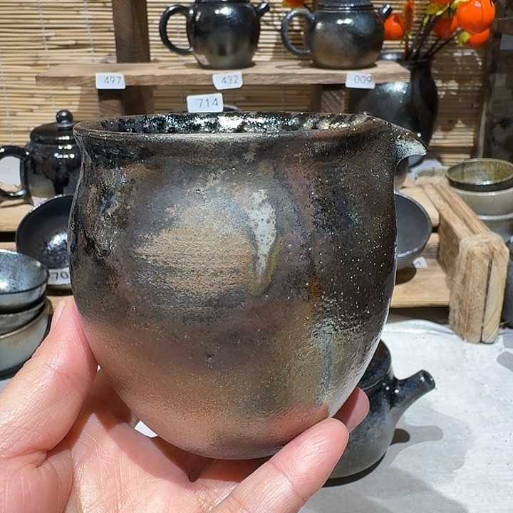 壶建水紫陶紫泥柴烧杯