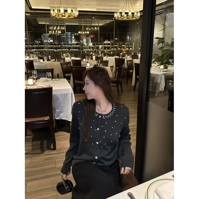 琪琪怪怪大码女装【许我耀眼】烫钻拼接针织百搭上衣T57930QQ