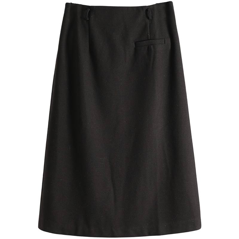 F8221-【麦】通勤日常高腰显瘦百搭过膝半身裙#SMY58E011