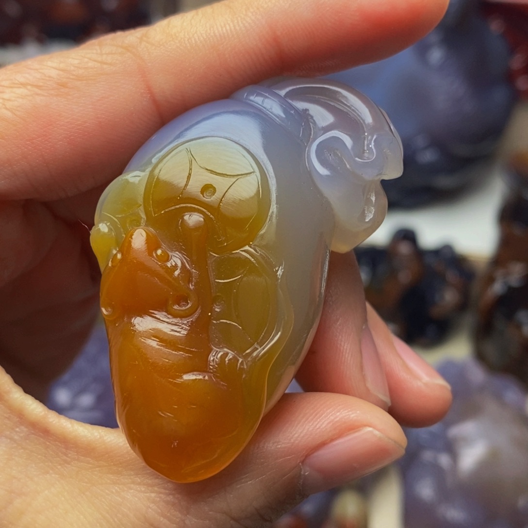 玛瑙/玉髓手把件未镶嵌