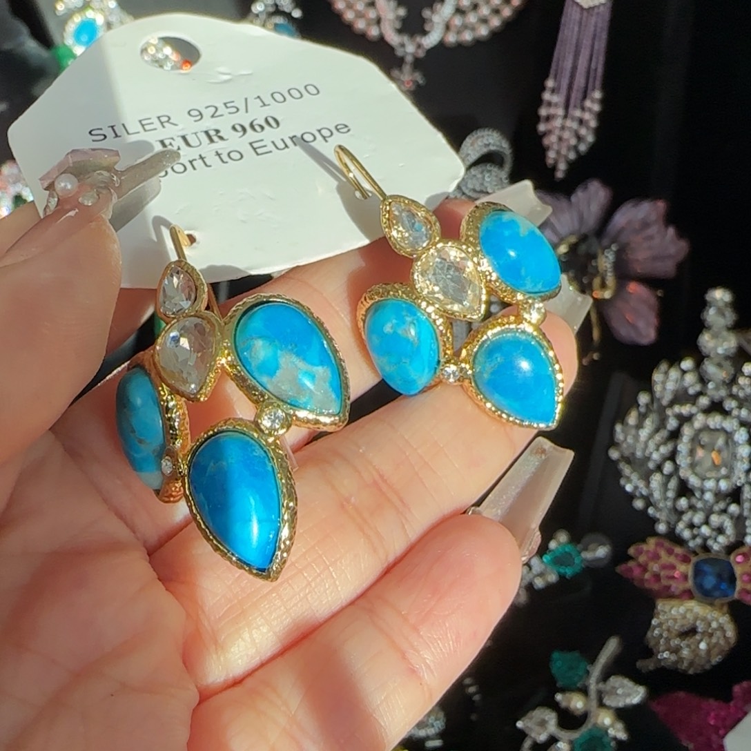 嫣***然琉璃纯铜合金耳饰