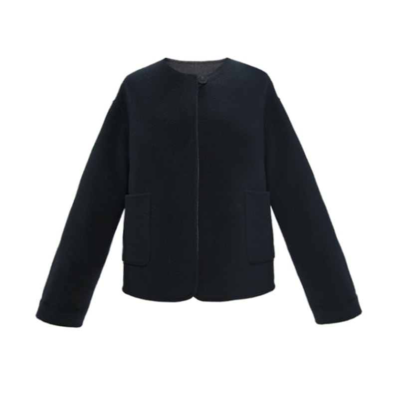 越月越Y28013女士小香风毛呢短款外套