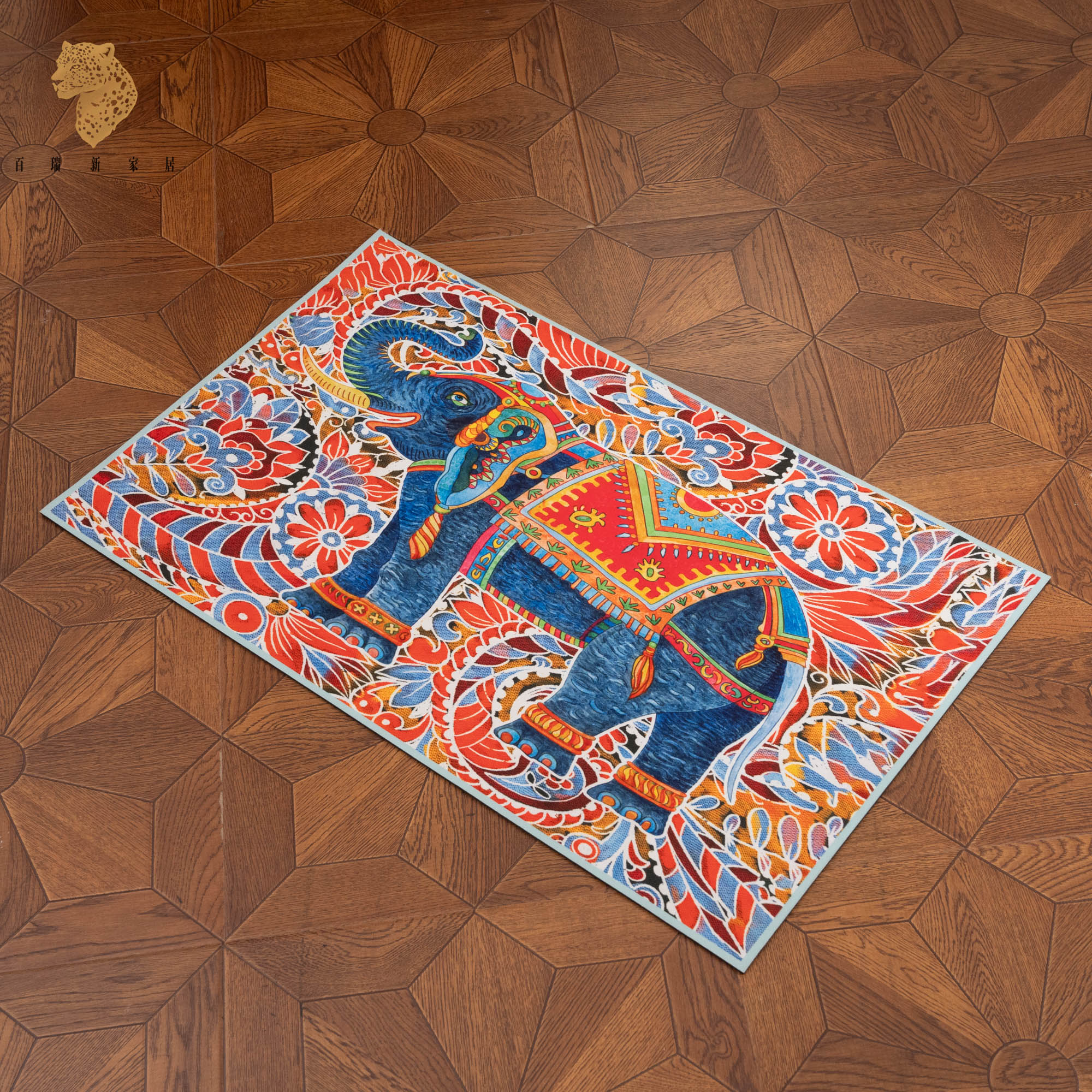 百瑞新名族风大象餐垫家用硅藻泥地垫入户防滑垫-BRX1700