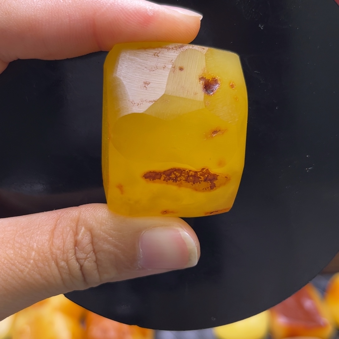 定制琥珀未镶嵌琥珀蜜蜡原石定制有瑕